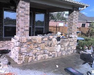 Before, Pearland, Texas, Outdoor Kitchen, Veneer Stone, Retaining Wall, Brick Paver Patio