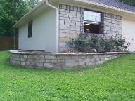 Friendswood Texas Stone Veneer Retaining Wall