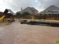League City Texas Pool Decking Belgard Mega Arble Brick Pavers Drainage Retaining Wall Walkway Landscaping