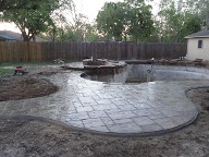 Dickinson Texas Pool Deck Fire Pit Drainage Landscaping Steps Retaining Wall