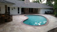 Houston Texas, Travertine Pool Patio, Drainage System, Outdoor Kitchen