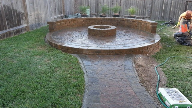 Cypress Texas FirePit, Patio, Retaining Walls, Fountain